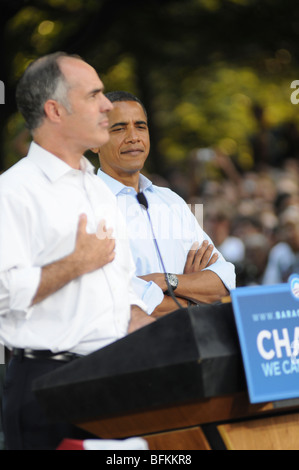 Campagna di Obama al rally di Franklin & Marshall College di Lancaster, PA Settembre 4, 2008 Barack Hussein Obama, Junior Senator Foto Stock