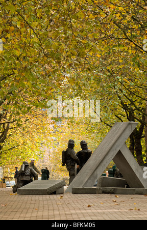 I Vigili del Fuoco " Memorial in Seattle Occidental Park. Foto Stock