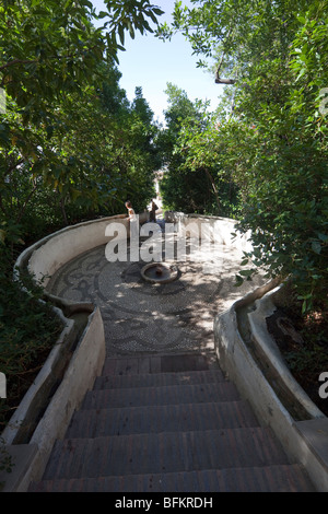 Acqua scalinata, Giardini Generalife, Alhambra Palace, Granada, Spagna Foto Stock