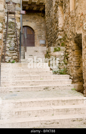 Padrone Abramo Des Castlar street ,quartiere ebraico, Besalu . La Garrotxa . La provincia di Girona.Catalogna.La spagna. Foto Stock