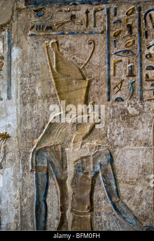 Il Tempio tolemaico a Deir el-Medina, il Villaggio Operaio in Cisgiordania, Luxor, Egitto Foto Stock