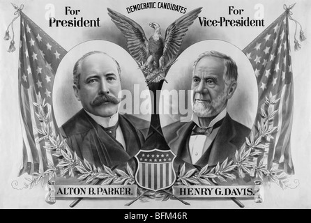 Alton Parker e Henry Davis, candidati democratici per Presidente e Vice Presidente NEGLI STATI UNITI ELEZIONI DEL 1904 Foto Stock