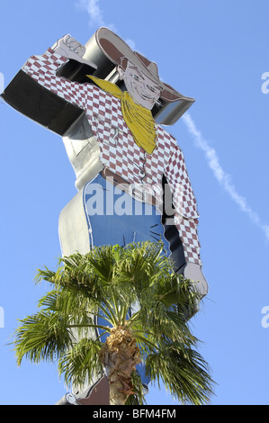 'Fiume Rick' insegna al neon eretta nel 1981 a Laughlin, Nevada Pioneer Hotel & Gambling Hall Foto Stock