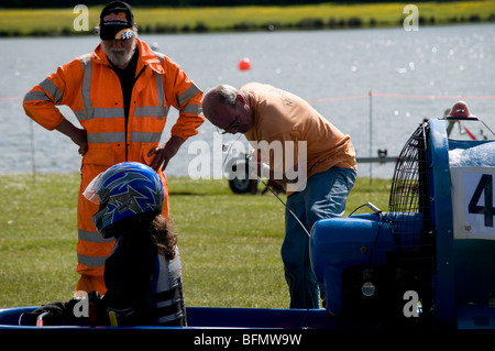 Hovercraft Racing Rother Valley Country Park Rotherham South Yorkshire England Regno Unito Foto Stock