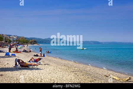 Polichrono Beach, Halkidiki in Grecia. Foto Stock