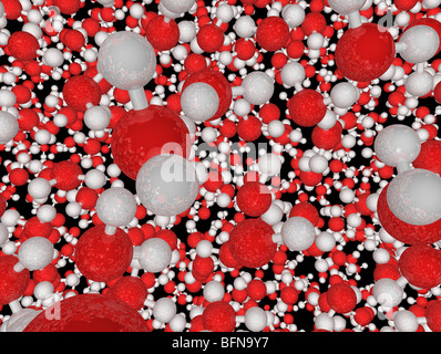 Tridimensionale di generati con il computer modello di molecole di acqua Foto Stock