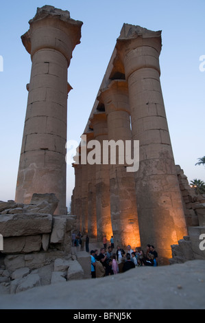 Enormi colonne del tempio di Luxor in Egitto Foto Stock