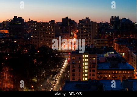 Central Park a nord-ovest al crepuscolo Foto Stock