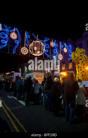 Aberdeen Natale o luci festive, Union Street, Aberdeenshire, Scotland, Regno Unito Foto Stock