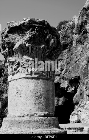 Baneas parco nazionale di sorgente del fiume Giordano,tempio al dio Pan Foto Stock