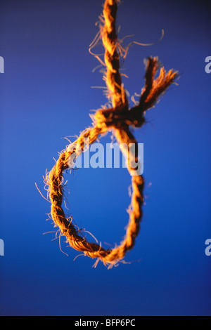 Hangmans cappio su sfondo blu Foto Stock
