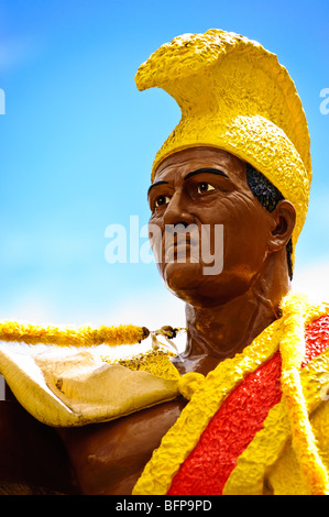 La statua del Re Kamehameha il grande Big Island delle Hawaii. Foto Stock