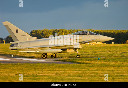 Italian Eurofighter Typhoon a RAF Kinloss Morayshire SCO 5565 Foto Stock
