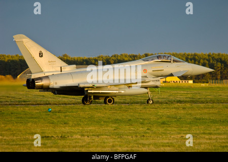 Italian Eurofighter Typhoon a RAF Kinloss Morayshire SCO 5566 Foto Stock