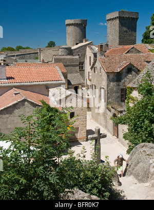 La Couvertoirade borgo medievale Francia Foto Stock