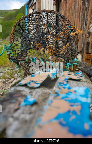 Lobster Pot e sfaldabile vernice Foto Stock