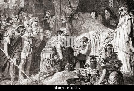 Alla morte di Alessandro Magno a Babilonia nel 323 A.C. Alessandro III di Macedon aka Alessandro il Grande, 356 BC - 323 BC. King (basileus) del greco antico regno di Macedon e un membro della dinastia Argead. Foto Stock