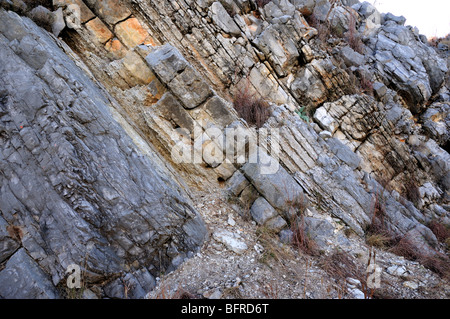 Affioramento di calcari. Oklahoma, Stati Uniti d'America. Foto Stock