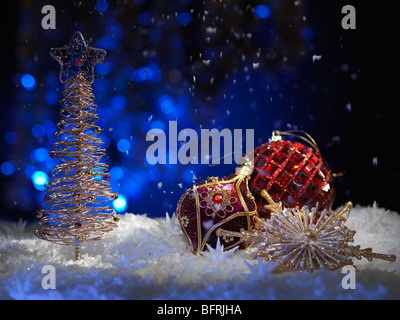 Natale decorazione artistica vita ancora sullo sfondo Foto Stock