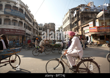 Scena di strada di Amritsar Punjab, India Foto Stock