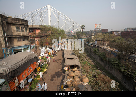 Il mercato dei fiori, Calcutta, West Bengal, India Foto Stock