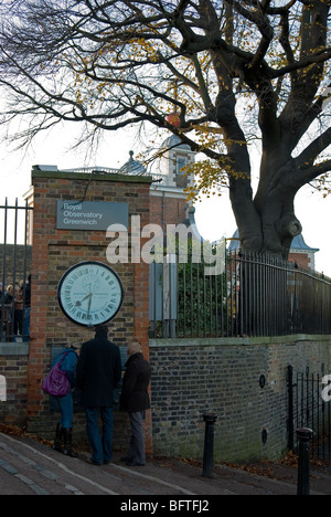 Pastore orologio gate Royal Observatory di Greenwich, Londra Inghilterra REGNO UNITO Foto Stock