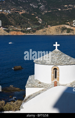 Chiesa Greco Ortodossa città di Skopelos isole Greche - Grecia Foto Stock
