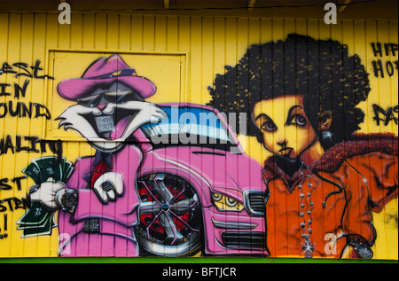 I graffiti sulla parete in St Johns Antigua Foto Stock