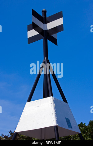 Punto di triangolazione, il Monte Victoria, Devonport, Auckland, Nuova Zelanda. Foto Stock