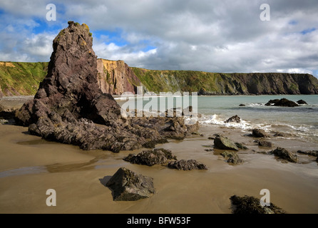 Ballydowane Cove, rame Coast Geopark, vicino Bunmahon, nella contea di Waterford, Irlanda Foto Stock