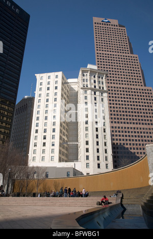 Fontana di curva Woodruff Park Downtown Atlanta Foto Stock