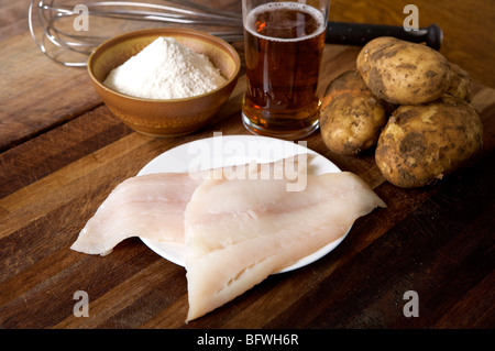 Fish & Chips ingredienti Foto Stock