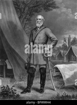 Ritratto del generale Robert e Lee (1807 - 1870) - comandante dell'esercito confederato della Virginia del Nord in noi la guerra civile. Foto Stock