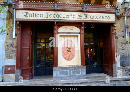 Antica Focacceria Ssn Francesco (il vecchio forno di San Francesco), Palermo, Palermo, sicilia, Foto Stock