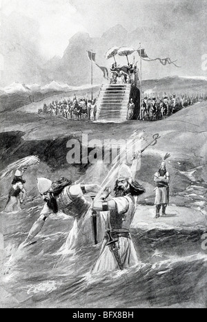 Quando una tempesta distrusse il ponte Xerxes di Persia aveva costruito attraverso la Hellespont, egli ha ordinato ai suoi uomini di frusta le sue acque. Foto Stock