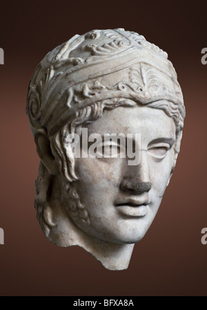 Testa di Ares da Alkamenes, dal tempio di Ares in Atene. Vedere la descrizione per maggiori informazioni. Foto Stock