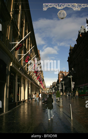 Città di Glasgow, Scozia. La House of Fraser department store shop in facciata di Glasgow Buchanan Street a Natale. Foto Stock