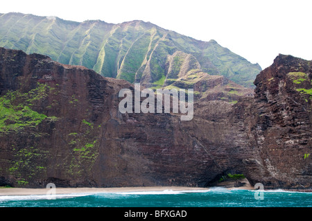 Honopu, Costa di Na Pali, Kauai, Hawaii Foto Stock