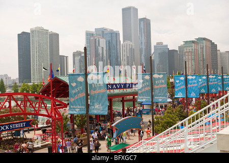 Il Navy Pier sul lago Michigan, Chicago, Illinois, Stati Uniti d'America Foto Stock