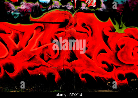 Thai graffiti arte , molti colori , Pattaya , Thailandia Foto Stock