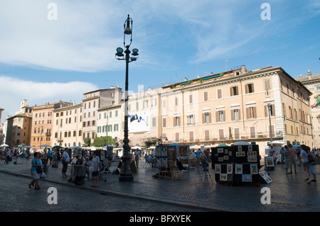 Artisti, pittori in Piazza Navona a Roma Foto Stock
