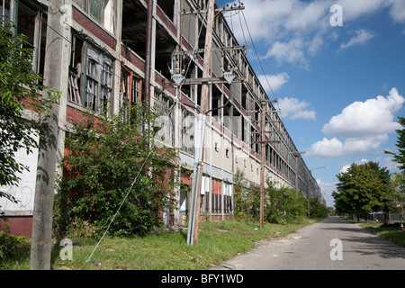 Detroit, Michigan - ex Packard fabbrica di Detroit del lato est è stato chiuso per più di cinquant'anni. Foto Stock