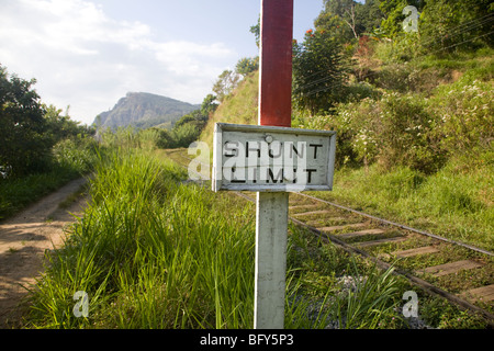Sri Lanka, la principale stazione ferroviaria est da Colombo nel paese collinare, attraverso Kandy, Nanu Oya, per Nuwara Eliya e Ella di Badulla Foto Stock