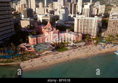 Il Royal Hawaiian Hotel, Waikiki, Oahu, Hawaii Foto Stock