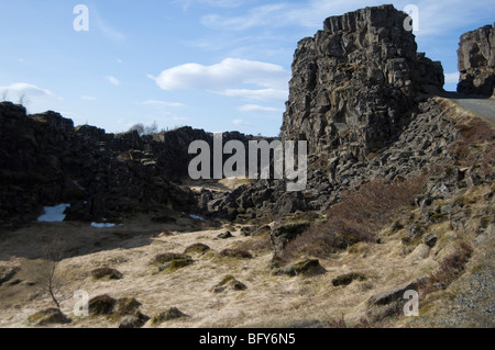Rift Valley, il Parco Nazionale di Þingvellir, Islanda Foto Stock