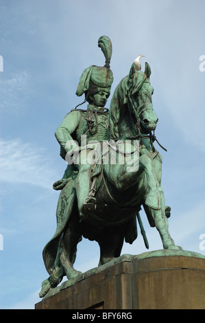 Statua del marchese di Londonderry, Charles William paletta Tempest Stewart, in Durham market place, County Durham, England, Regno Unito Foto Stock