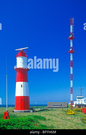 Nuovo faro, Borkum Isola, East Friesland, Bassa Sassonia, Germania settentrionale Foto Stock