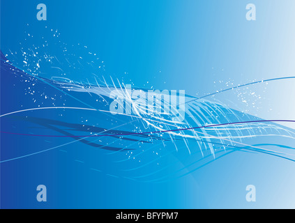 Vettore onde Cool. Disegno astratto fondo di acqua Foto Stock