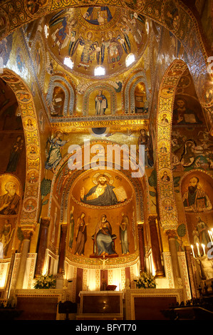 Scena dalla Bibbia. Mosaici bizantini del Palatino chapelin il Palazzo dei Normanni, Palermo Sicilia Foto Stock