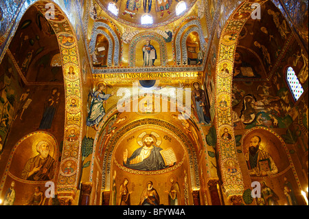 Mosaici bizantini ot la Cappella Palatina nel Palazzo dei Normanni, Palermo Sicilia Foto Stock